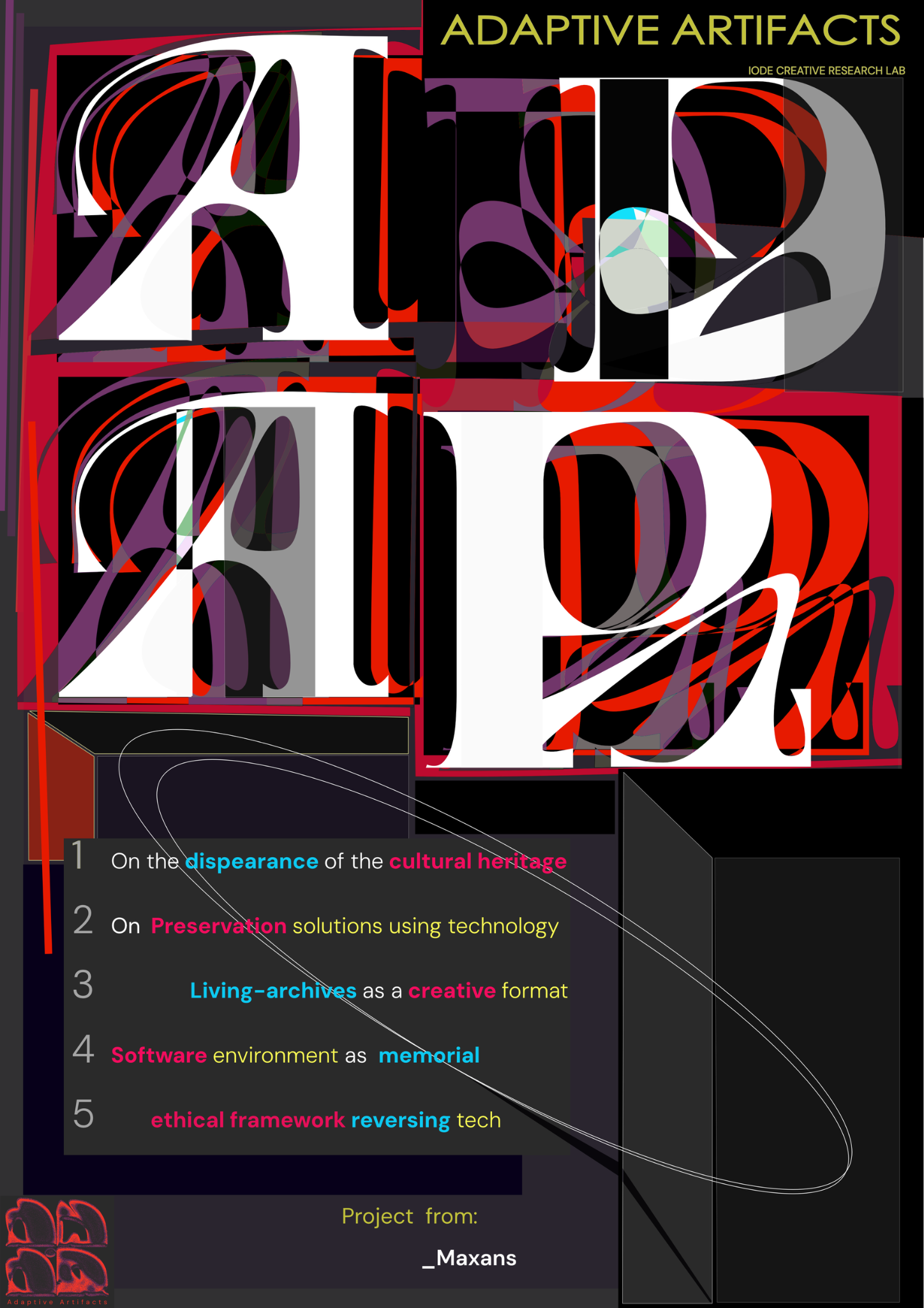 Adaptive Artifacts zine cover by MAXANS